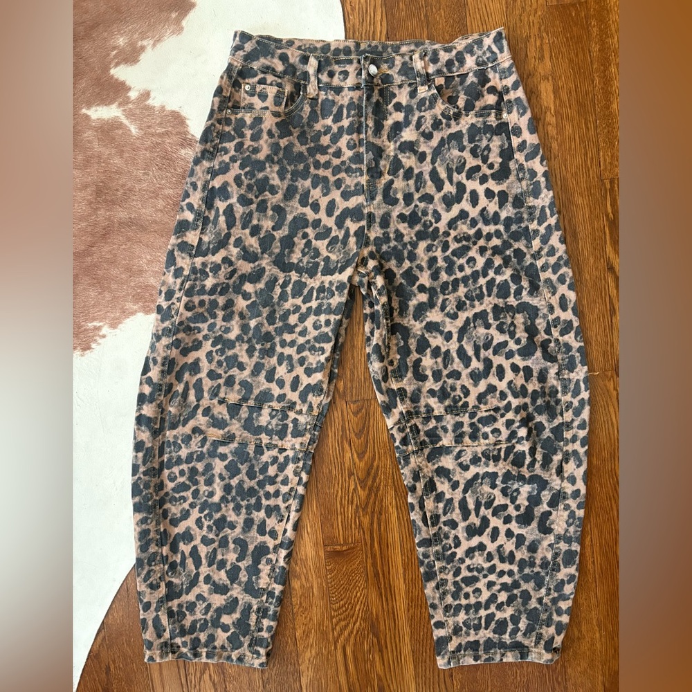 Barrel Leopard-Print Pants